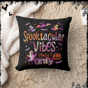 Spooktacular Vibes Only   ExDesigner   Halloween Throw Pillow