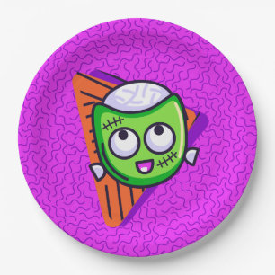 Spooktacular Zombie Halloween Plates - Purple