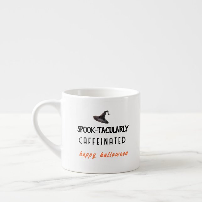 Spooktacularly Caffeinated Halloween Espresso Cup (Left)