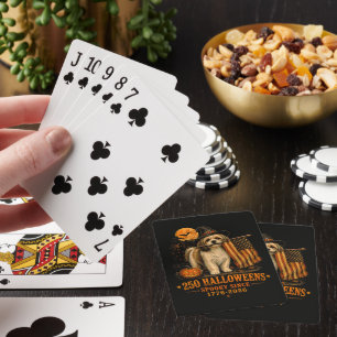 Spooky 250 Halloweens Shih Tzu Patriotic 1776-2026 Playing Cards