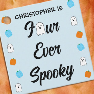 Spooky 4th Birthday Favour Tags