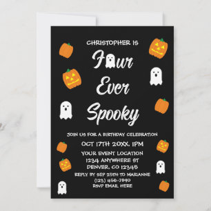 Spooky 4th Birthday Invitation