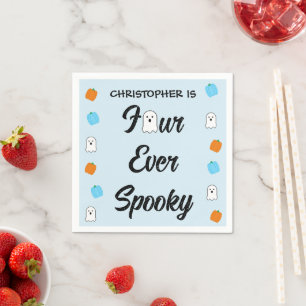 Spooky 4th Birthday Napkin