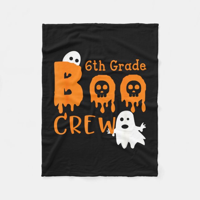 Spooky 6th grade boo crew - scary ghosts  fleece blanket (Front)