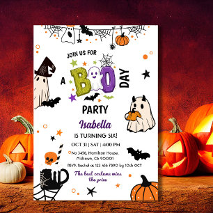 Spooky 6th Halloween Birthday Ghost Whimsical Invitation