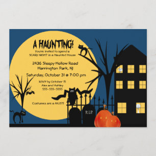Spooky A Haunting Halloween Party Invitation