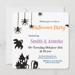 Spooky Adult Halloween Party Invitation Postcard 