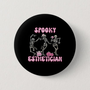 Spooky Aesthetician Halloween Skeleton Skin Therap 2 Inch Round Button