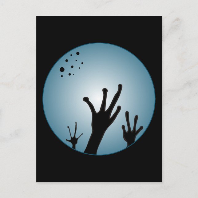 Spooky Alien Science Fiction Hands Postcard (Front)