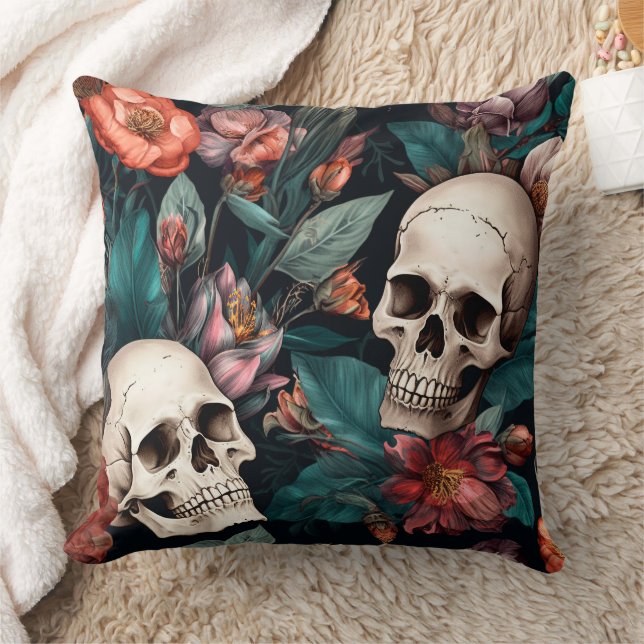 Spooky and Chic Throw Pillow (Blanket)