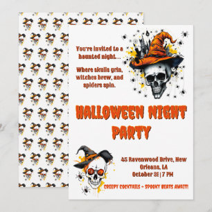 Spooky and colourful Halloween party Invitation