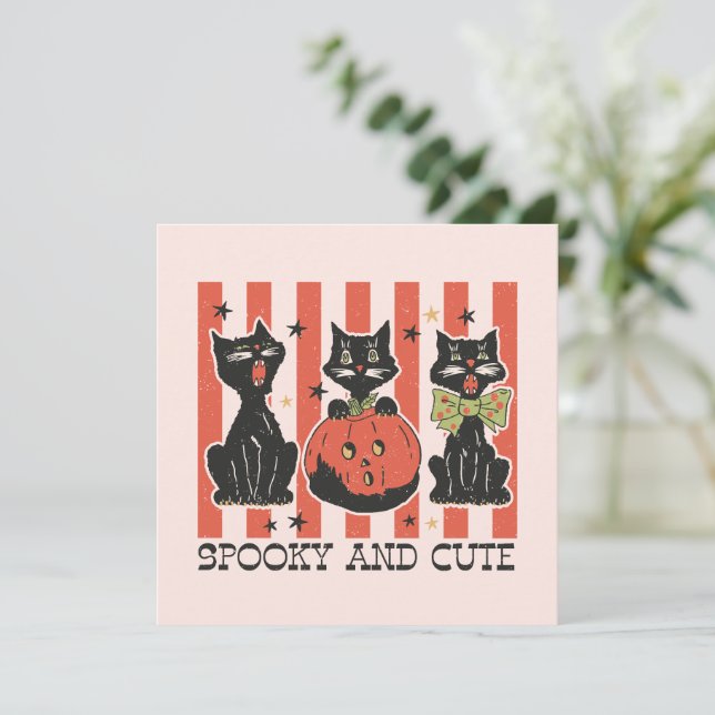 Spooky and Cute - Black Cat and Pumpkin (Standing Front)