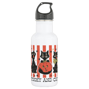 Spooky and Cute - Black Cat and Pumpkin 532 Ml Water Bottle