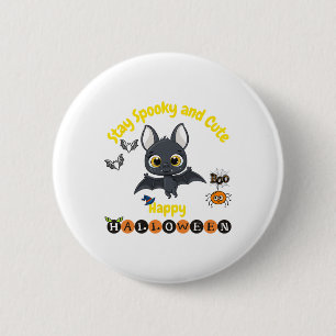 Spooky And Cute Halloween Bat 2 Inch Round Button