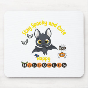 Spooky And Cute Halloween Bat Mouse Pad