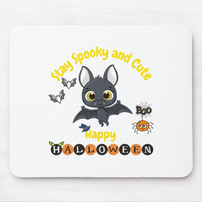 Spooky And Cute Halloween Bat  Mouse Pad (Front)