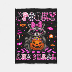 Spooky And Feral Cute Raccoon Halloween Costumes W Fleece Blanket