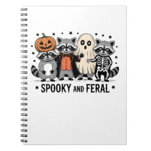 Spooky and Feral Funny Halloween Raccoon Notebook