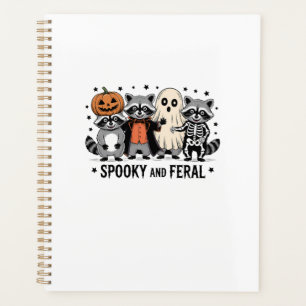 Spooky and Feral Funny Halloween Raccoon Planner