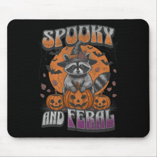 Spooky And Feral Groovy For Raccoon Lovers Raccoon Mouse Pad