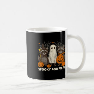 Spooky And Feral Halloween Cute Ghost Raccoon Tric Coffee Mug