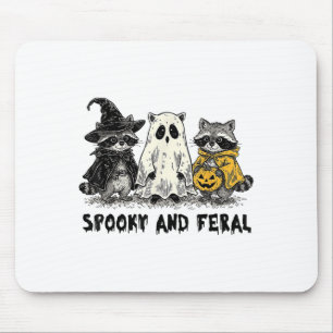 Spooky And Feral Halloween Raccoon Spooky Season T Mouse Pad