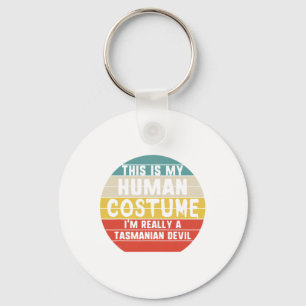 Spooky And Feral Raccoon Funny Halloween Keychain