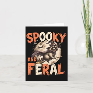 Spooky And Feral Raccoon Halloween Funny Halloween Card