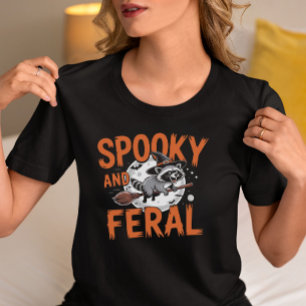 Spooky and Feral Raccoon Halloween T-Shirt