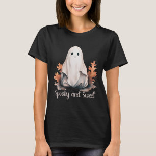 Spooky and Sweet Cute Ghost Black Halloween T-Shirt
