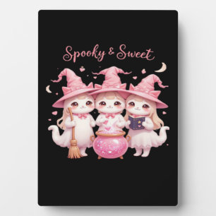 Spooky and Sweet Cute Witch Cat Oversized T-Shirt Plaque