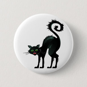 Spooky Angry Black Cat 2 Inch Round Button