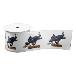 Spooky Animals Cat and Mouse Satin Ribbon