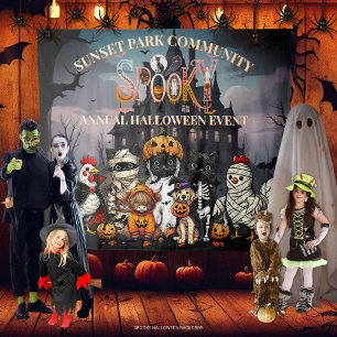 Spooky Annual Halloween Event Backdrop Tapestry