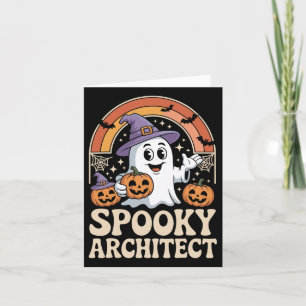 Spooky Architect Ghost Pumpkin Architecture Hallow Card