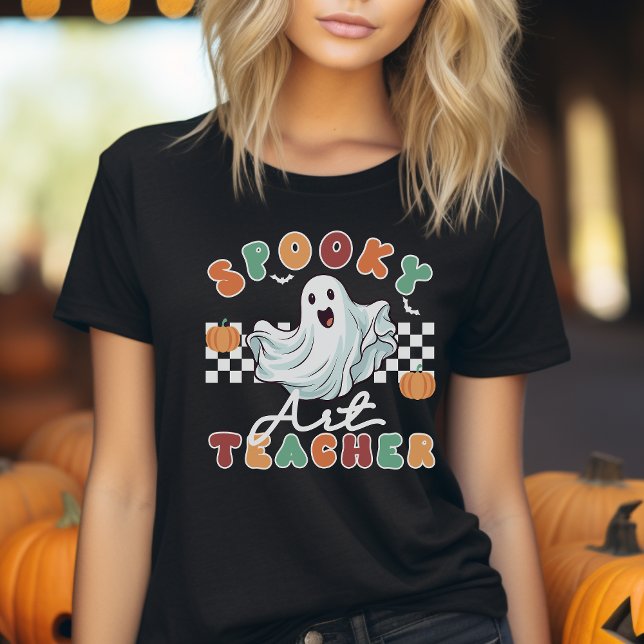 Spooky Art Teacher Halloween Retro T-shirt (Creator Uploaded)