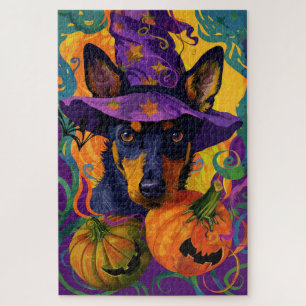 Spooky Australian Kelpie Halloween Pumpkin Jigsaw Puzzle