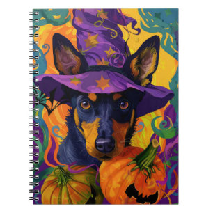 Spooky Australian Kelpie Halloween Pumpkin Notebook