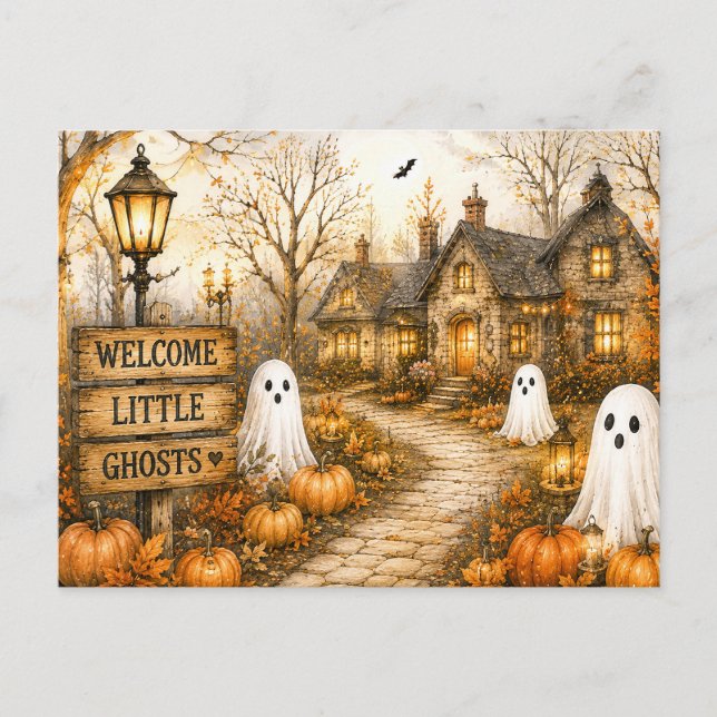 Spooky Autumn Halloween Postcard (Front)