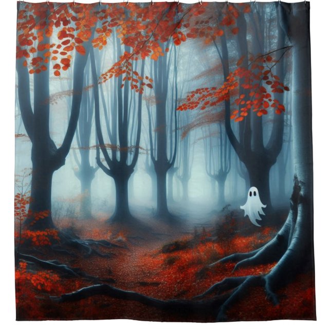 Spooky Autumn woods with a ghost (Front)