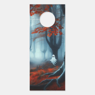 Spooky Autumn woods with a ghost Door Hanger
