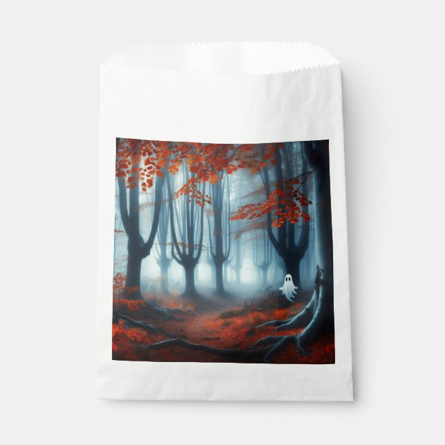 Spooky Autumn woods with a ghost Favour Bag (Front)