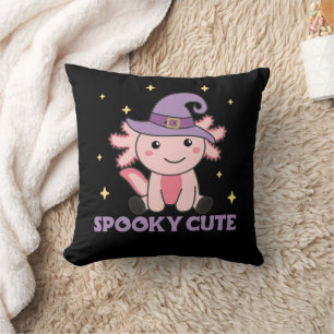 Spooky Axolotl Lovers Cute Animals For Halloween T Throw Pillow