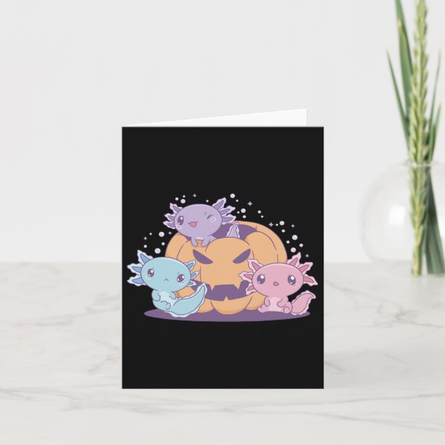 Spooky Axolotl's Halloween Pumpkin Costume Kids Wo Card (Front)