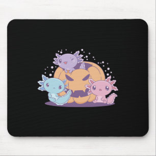 Spooky Axolotl's Halloween Pumpkin Costume Kids Wo Mouse Pad