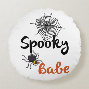 Spooky Babe – Cute Halloween Design Round Pillow