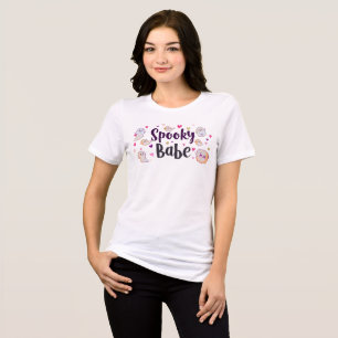 Spooky Babe T-Shirt Cute Girly Halloween Tri-Blend Shirt