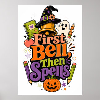 Spooky Back to School Halloween Graphic Design Poster