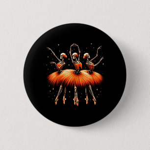 Spooky Ballerina Skeleton Dance Funny Halloween 2 Inch Round Button