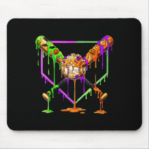 Spooky Baseball Ice Cream Drip Home Plate Dripping Mouse Pad